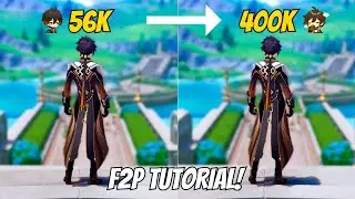 C0 Zhongli 56K To 400K F2P Nuking Tutorial {Genshin Impact}