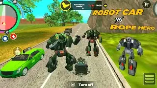Rope Hero Fight With Robot Car - Rope Hero Vice Town Game