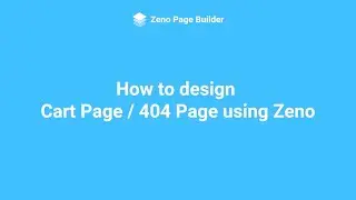 How to design Cart page / 404 page for Shopify | Zeno Page Builder
