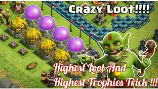 Clash of clans high loot and high trophies trick 2017 ,coc 2017 high loot working trick no hack,COC