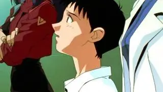 Shinji screaming like a pansy.