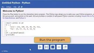 Testing Python Code Snippets in NCLab's Creative Suite