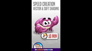 Affinity Designer Timelapse - Game Art & Character Creation - Design a soft shaded Crab- 