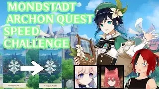 【Genshin Impact】MONDSTADT STORY SPEED RUN CHALLENGE (collab)