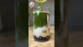 boba matcha latte asmr 🧋