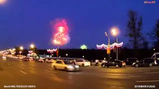 Салют в День Победы. Москва, Кутузовский проспект. Часть первая.