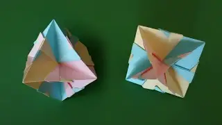Простая оригами кусудама • Как сделать оригами кусудаму из бумаги без клея • Origami Kusudama