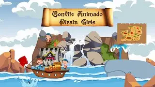 Convite Animado Pirata Menina