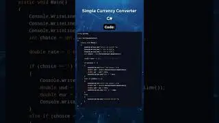 Simple Currency Converter in C#  