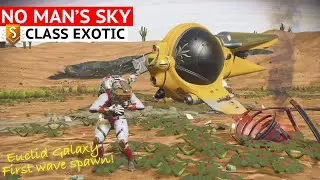 Crashed FREE Yellow S-Class Exotic Ship in No Man's Sky