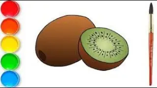 Bolalar uchun kivi mevasi rasmini chizish | Drawing kiwi for children | Рисование киви для детей