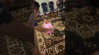 Cutest baby playing with daddy 