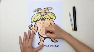 How To Draw THE LORAX Dr Seuss Easy / Lorax Dr. Suess Characters Body Cute