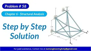 6–58. The space truss is supported by a ball-and-socket joint at D