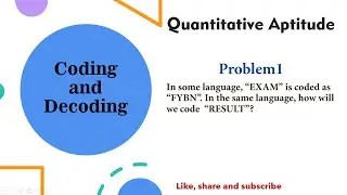 "EXAM" is coded as "FYBN". How will we code "RESULT"? | Coding and Decoding Concept | Problem 1 |