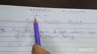 Mathematics Class 8th Ch-14 Polygons Ex.14.A Q3. RS Agarwal