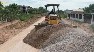 Wonderful Building Foundation Village Road Construction By DOZER D41PX Pushing And Grading Gravel