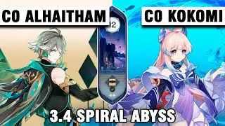 С0 Alhaitham Quickspread Team and C0 Kokomi Taser Team 3.4 Spiral Abyss Floor 12【Genshin Impact】