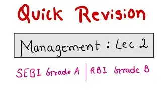 Management lecture 2 | SEBI grade a | RBI grade B 2024