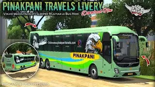 🤩🔥Pinakpani Travels Livery for Volvo 9600s Facelift Sleeper Multiaxle Bus Mod | Bussid v4.3.1