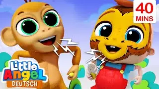 Wie machen die Tiere? | Kinderlieder und Cartoons | Little Angel | Moonbug Kids Deutsch