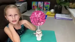 топиарий из бумажных роз