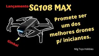 SG108 MAX promete ser um dos melhores drones p/ iniciante com gimbal de 2 eixos, câmera 2K e SD card