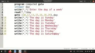 [ForTran 11]Computed Goto statement