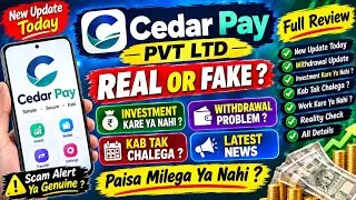 Cedar Pay App Withdrawal | Cedar Pay App New Update Today | Real Or Fake | Full Review | Cedar Pay 
