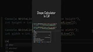 Shape Calculator In C# #shorts