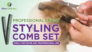 Professional-Grade 7 inches Carbon Fiber Heat Resistant Styling Comb Set for Home and Professional