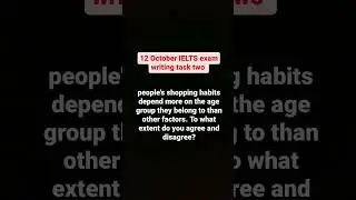 12 October IELTS exam writing task two #ielts #writing @Ieltsone-stop
