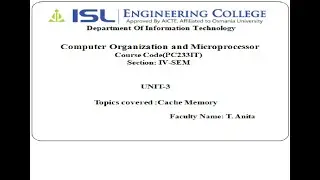 CSE- L-18 CACHE MEMORY