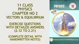 11 Class Physics//Chapter 2//vectors & equilibrium//Exercise Questions with Answers// 2.13 to 2.21