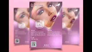 How to create makeup Salon flyer design in Photoshop