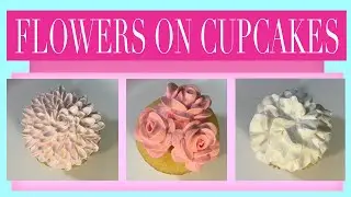 Flowers on cupcakes. Roses. Dahlias. Ruffled Petals. Amazing cupcake ideas.
