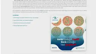 Renk Körlüğü Testi? Renk Körlüğü Test Çeşitleri? - Opr. Dr. Serkan Kılınç
