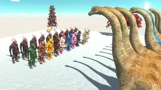 20 Kozarog The Demon VS 10 Brachiosaurus 😱😱 - animal revolt battle simulator | ARBS SIMULATOR