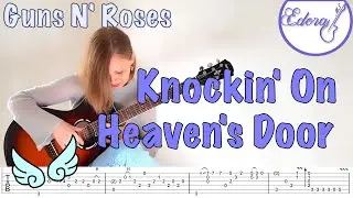 Knockin' On Heaven's Door Fingerstyle Guitar Tutorial with On-Screen TAB - Guns N' Roses