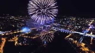 Салют День города Екатеринбург 15 августа 2015 года аэросъёмка
