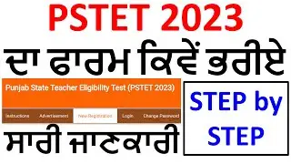 How to Fill PSTET 2023 Form Step by Step