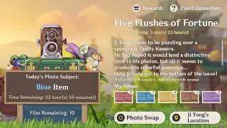 [Genshin Impact] Event - Five Flushes of Fortune (Kurious Kamera) | Day 4 - Blue Item
