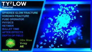 TYFlow Dynamic Sphere Physics Fractures with GLOW effect and Z-Depth using After Effects | V-Ray 5