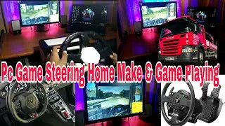 How To Make Home Made Pc Game Steering Wheel & Truck Simulator 2  Playing.....