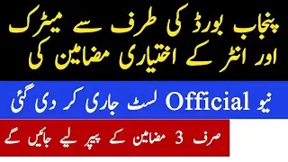 Elective Subjects Exmas 2021 - 10th Class Elective Subjects - 12th Class Elective Subjects