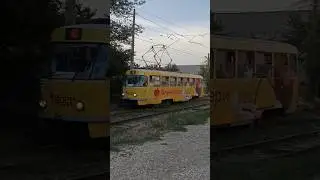 Tatra T3SU, б/н 2735 маршрут №10 на улице Каспийская. И вам привет! Александр и Михаил!