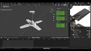 3D Fan Modeling and Loop Animation in Blender 4.1