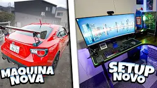 ORGANIZANDO MEU SETUP GAMER + ROTINA COM CARRO NOVO NA NOSSA GARAGEM!🖥️🚀🚗
