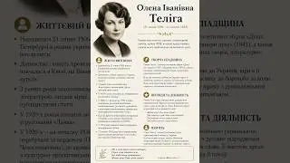 Олена Іванівна Теліга. Біографія. #ТвояКнижка