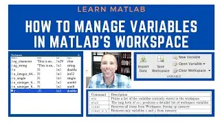 How to manage variables in MATLAB's Workspace